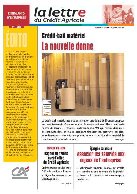 Lettre Entreprise n. 4/06 - Crédit Agricole Toulouse 31