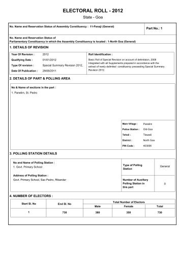 ELECTORAL ROLL - 2012 - Ribandar.com