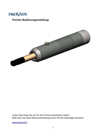 ProVari Bedienungsanleitung - ProVape E-Cigarettes