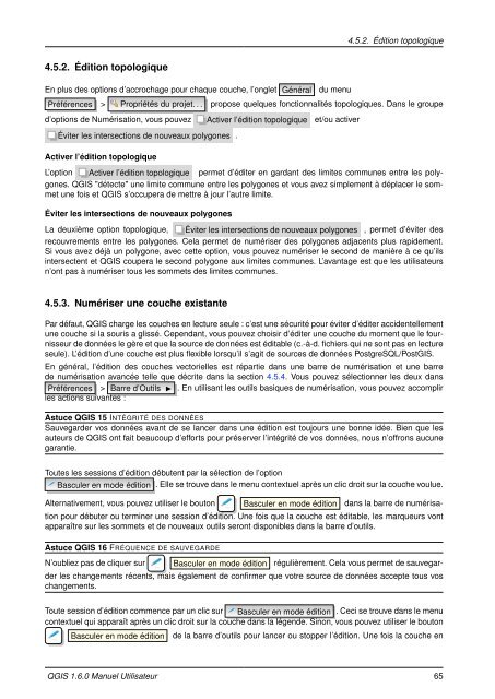 Manuel Utilisateur de QGIS 1.6 - Free