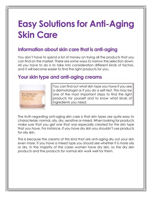 skin care information