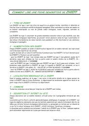 Note de lecture fiche descriptive - DREAL Poitou-Charentes