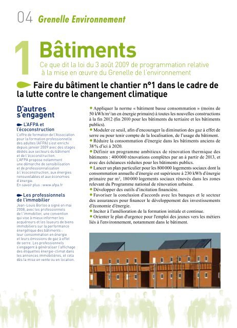 loi Grenelle 1 - Plan BÃ¢timent Durable