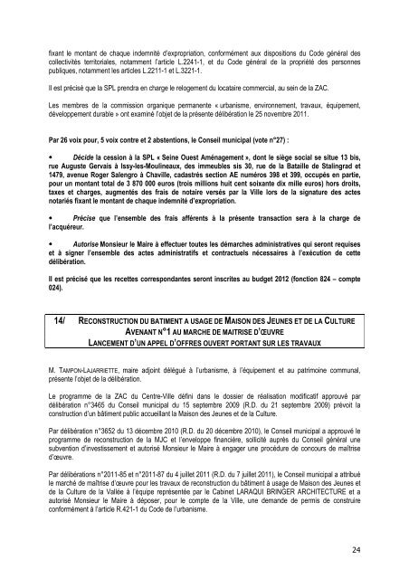 Compte rendu du Conseil municipal du 5 ... - Ville de Chaville