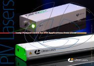 Lamp Pumped Lasers for PIV Applications from Litron