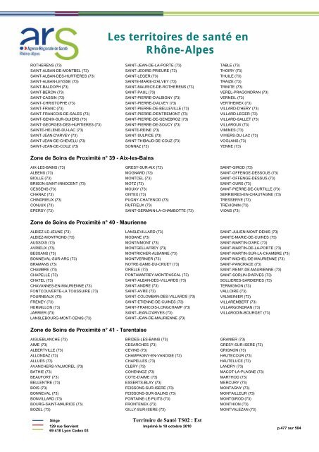 SchÃ©ma rÃ©gional d'organisation des soins - ARS RhÃ´ne-Alpes