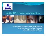 Why WriteAPrisoner? - National Organization of Forensic Social Work