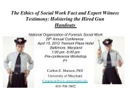 The Ethics of Social Work Fact and Expert Witness Testimony ...