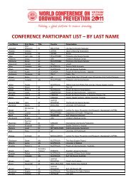 participant list-by last name - World Conference on Drowning ...