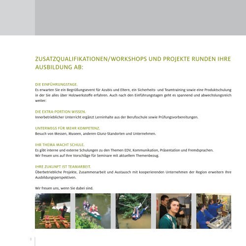 Broschüre Ausbildung - Kaufmännische Berufe - Die Glunz AG