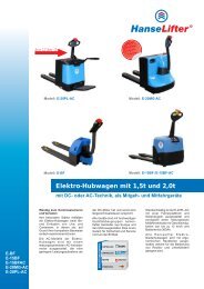 Elektro-Hubwagen mit 1,5t und 2,0t - HanseLifter