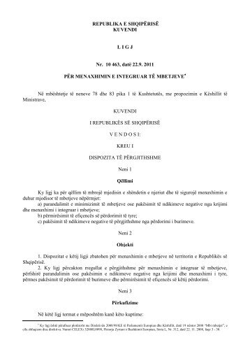 për menaxhimin e integruar të mbetjeve - Riciklimi.al