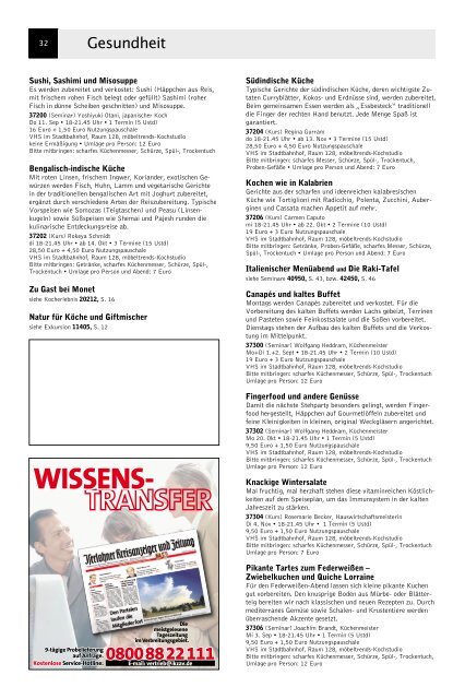 VolkshochschuleIserlohn : Programm August bis Dezember 2008