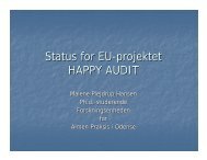 Status for EU-projektet HAPPY AUDIT - APO Danmark