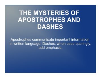 Apostrophes & Dashes lesson