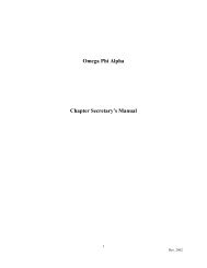 Omega Phi Alpha Chapter Secretary's Manual