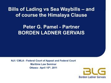 Bills of Lading vs Sea Waybills â and of course the Himalaya Clause ...