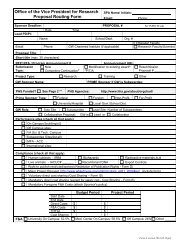 Office of the Vice President for Research Proposal Routing Form