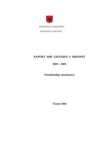 RAPORT MBI GJENDJEN E MJEDISIT 2003 – 2004 ... - Riciklimi.al