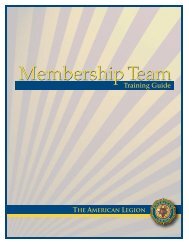 Membership Team Training Guide - American Legion