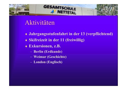 Die gymnasiale Oberstufe an der Gesamtschule Nettetal