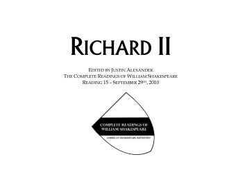 richard ii â full script - American Shakespeare Repertory