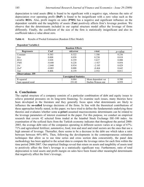 Determinants of Capital Structure for Turkish Firms: A Panel Data ...