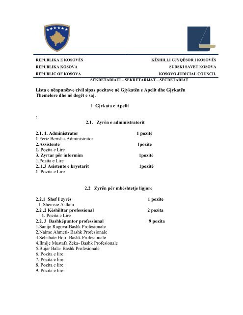 Lista e nÃ«npunÃ«sve civil sipas pozitave nÃ« GjykatÃ«n e Apelit dhe ...