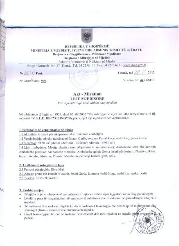 REPUBLIKA E SHQIPËRISË - Riciklimi.al