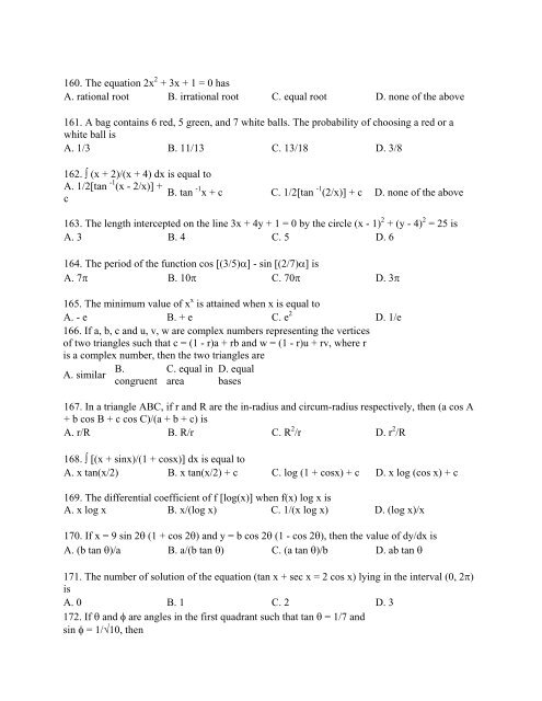 Model Question Paper CET Physics - WIT Solapur