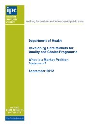 What is a market position statement? - Institute of Public Care