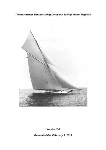 HMCo Sailing Vessel Registry - Herreshoff Registry