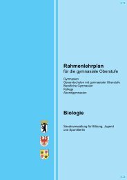 Rahmenlehrplan Biologie, Sekundarstufe II