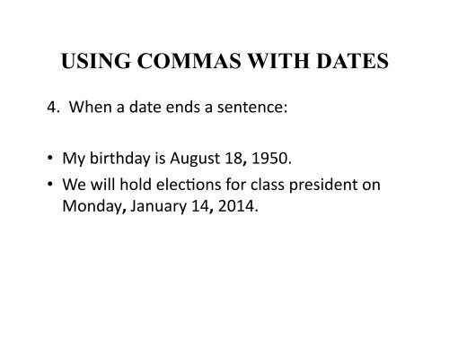 More Jobs for Commas lesson