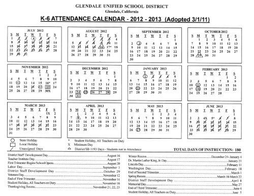 GUSD Adopted Calendars 2012-2014 GUSD Adopted Calendars 2012-2014