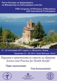 Fifth Congress of Pharmacy of Macedonia with international ...
