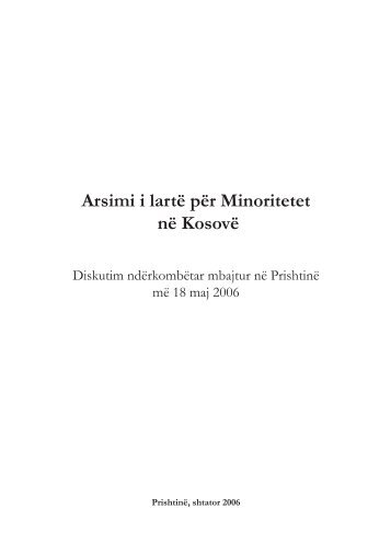 Arsimi i lartë për Minoritetet në Kosovë - Qendra për Arsim e Kosovës