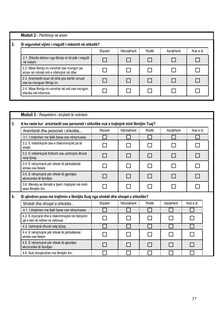 Report of the situation of children's rights in the field of education