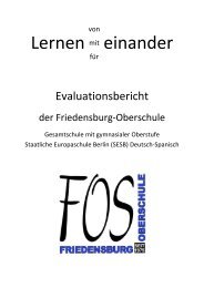 FOS Evaluationsbericht - Friedensburg Oberschule Berlin