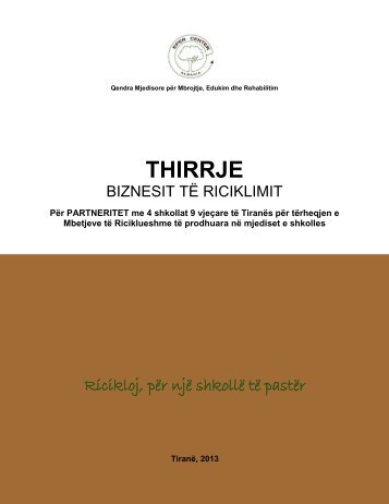 Thirrje Biznesit te Riciklimit "Per Partneritet me 4 ... - Riciklimi.al