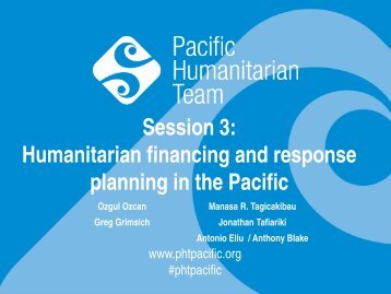 Session 3: Humanitarian financing and response planning in the ...