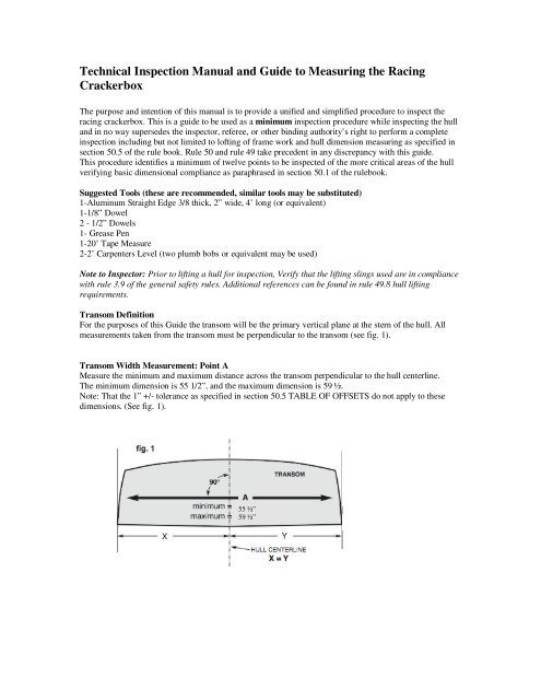 Technical Inspection Manual and Guide to Measuring the Racing ...