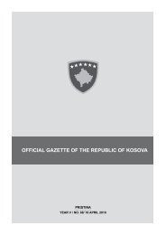 OFFICIAL GAZETTE OF THE REPUBLIC OF KOSOVA
