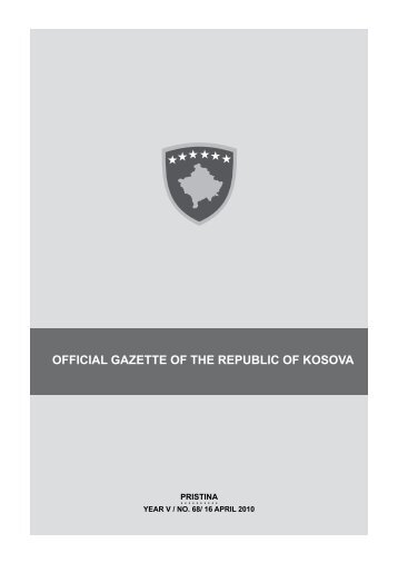 OFFICIAL GAZETTE OF THE REPUBLIC OF KOSOVA