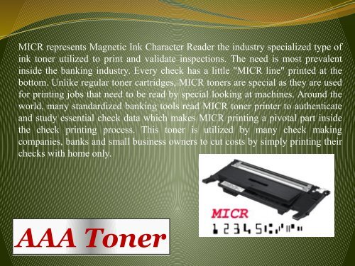 All you need to Know about MICR Toner