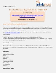 Travel and Business Bags Market in the US 2015-2019