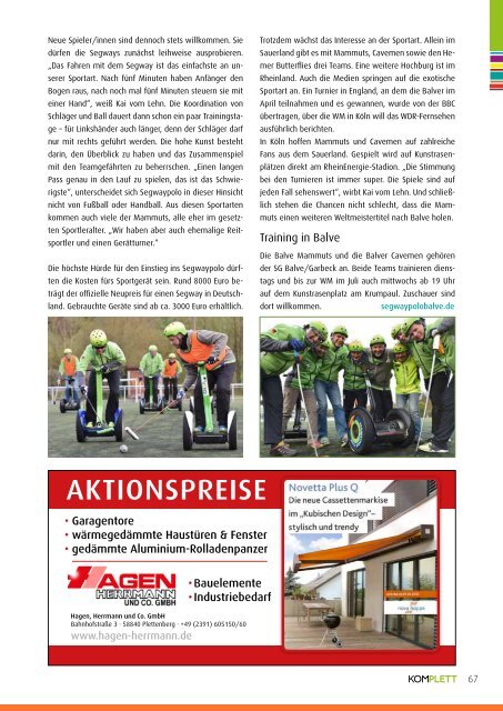 Komplett - Das Sauerlandmagazin Juni 2015