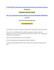 COM 480 Week 5 Individual Assignment Organizational Communication Analysis Presentation