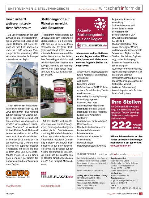 Bauwirtschaft | wirtschaftinform.de 07-08.2015