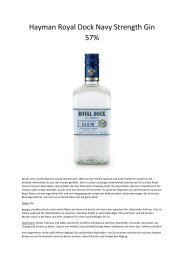 Hayman Royal Dock Navy Strength Gin 57%